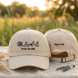 Gorra bordada, gorra de béisbol "Peace Be Still", Marcos 4:39
