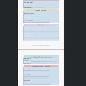 Nursing Care Plan Template | Clinical, NANDA, SMART Goals for students (Printable PDF & Google Docs)