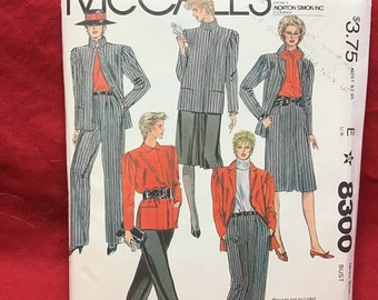 McCalls 8300 Sewing Pattern, Jones New York Women’s 3 Piece Suit, Size 16