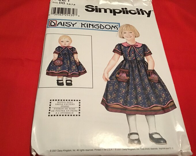 Simplicity Robe Pattern 0621 Simplicity 0621 Sewing Pattern, Daisy Kingdom Girls Doll Dress, 5, 6, 7 ...