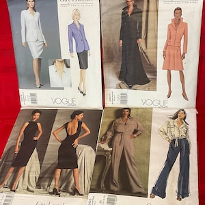 Designer Guy Laroche Vogue Sewing Patterns, 2899, 2955, 2579, 2607, Dress, Skirt, Jacket, Pants, 14 - 22