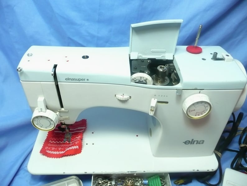 Elna Super 64 Sewing Machine with Accessories Flat Bed Etsy