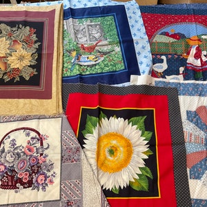 VIP Cranston Print Works Pillow Panels, Patchwork, Flowers, Birds, A2