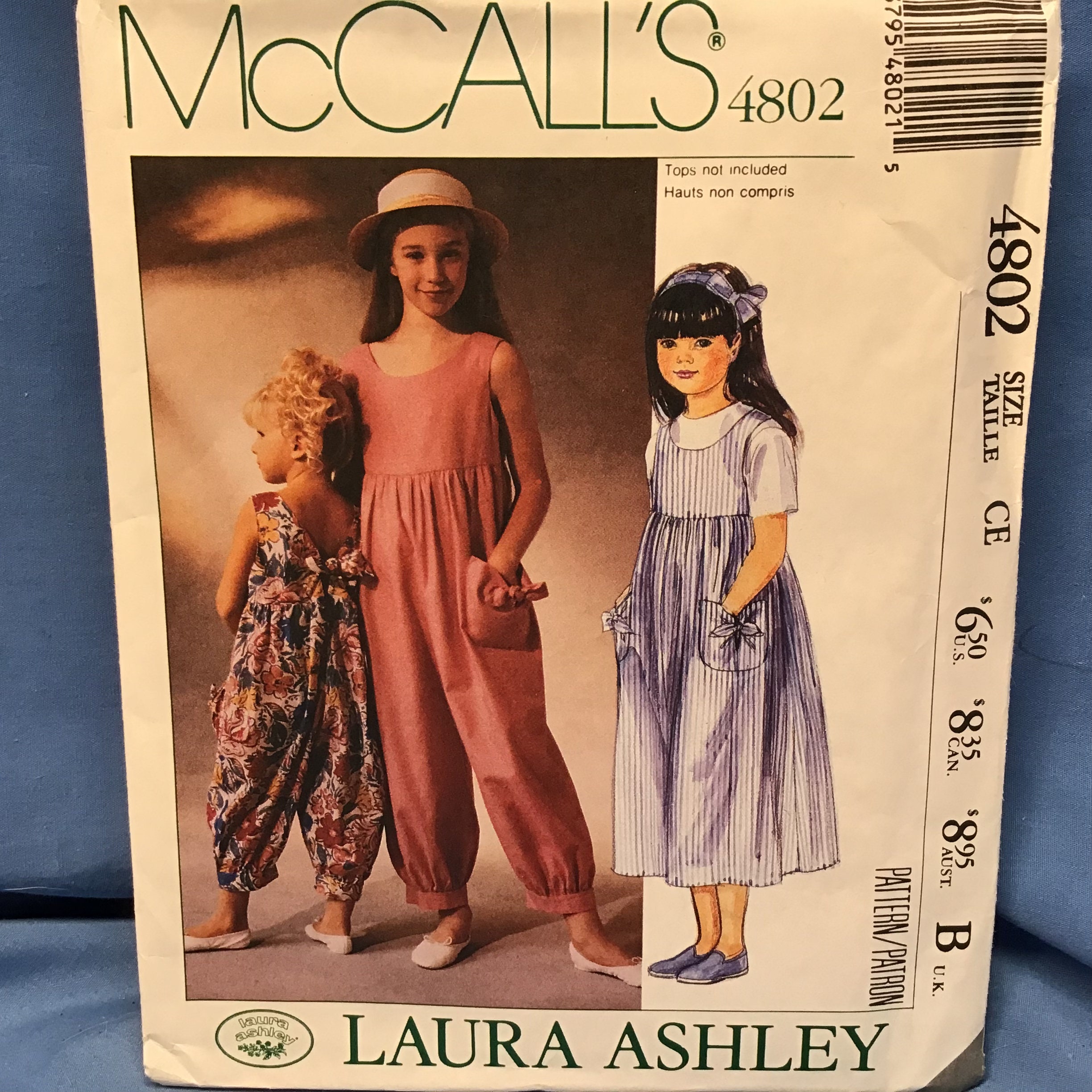 Mccalls 4802 Laura Ashley Children's Sewing Pattern, Jumper