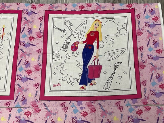 Buy Color Me Barbie Fabric Panel With Coordinating Fabric Quilt