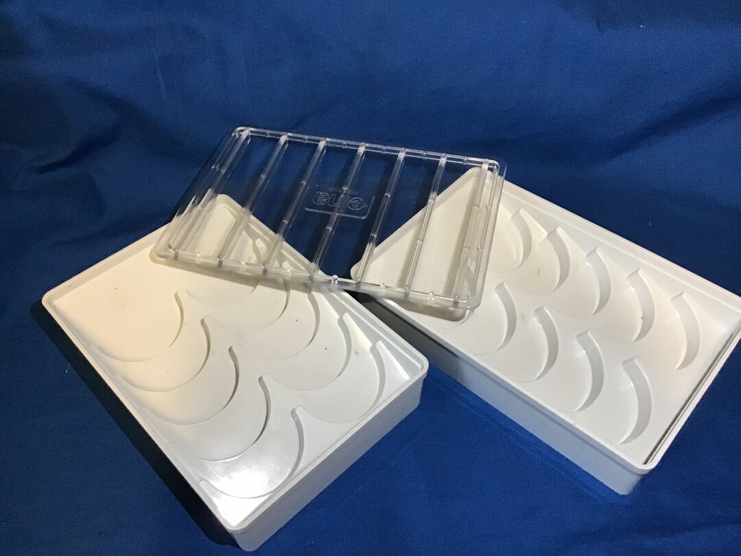 Pair of Stacking Vintage Elna Cam Decorative Disc Storage Cases, Box Etsy