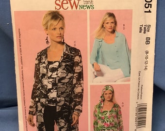 McCalls 5051 Sewing Pattern, Sew, Button Front Top and Camisole, 8, 10, 12, 14