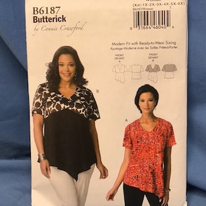 Butterick Sewing Patterns 6466, 6186, 6187, or 5999, Connie Crawford Jacket, Dress, or Shirt Top, Size Xxlg 6X 6187