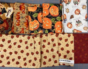 Quilting Fall Pumpkin Fat Quarter Collection, 2 1/2 Yards Total, C6