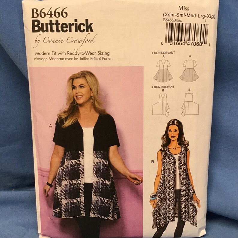 Butterick Sewing Patterns 6466, 6186, 6187, or 5999, Connie Crawford Jacket, Dress, or Shirt Top, Size Xxlg 6X 6466