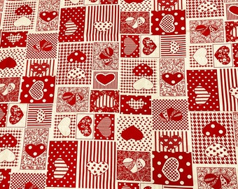 General Fabrics Co Red Valentine Heart Print, 52 » x 44 », D2