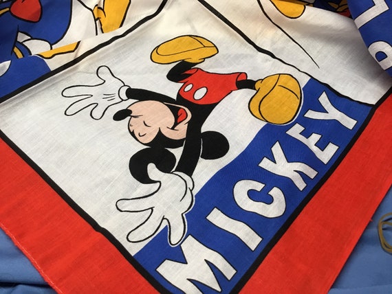 Vintage Disney Handkerchief Bandana, Mickey Mouse… - image 3