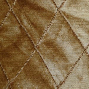Dupioni Silk Diamond Pintucked Fabric, Khaki Tan