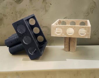 Travertine Stone Vase Architectural Flower Holder Modern Table Decor