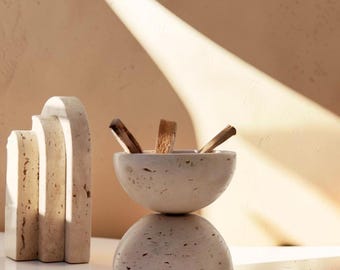 Marble Incense Burner Sphere Stone Censer Home Decor Holder