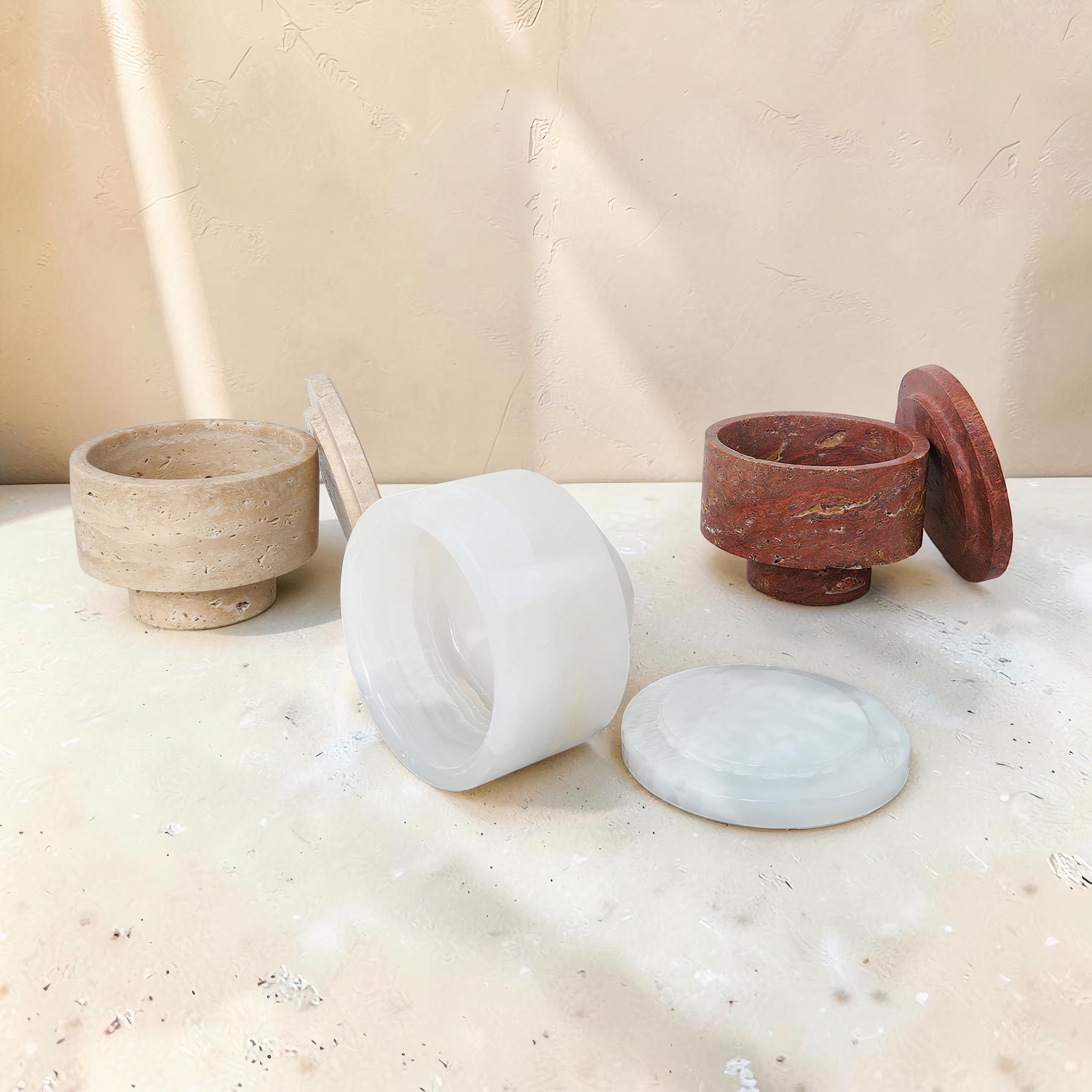 Stone Storage Jar Marble Container With Lid Decorative Trinket Box - Etsy