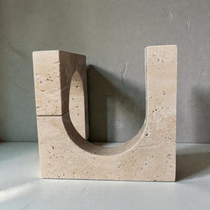 Steinskulptur Bogen Dekor Travertin Stil Moderne Stein Ornament Abstrakt Haus