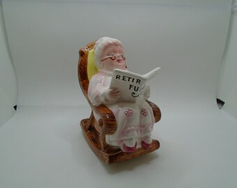 Lefton Vintage Grandma Ceramic Bank Retirement Fund