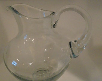 Vintage Clear Glass Pitcher / Jug / Ewer