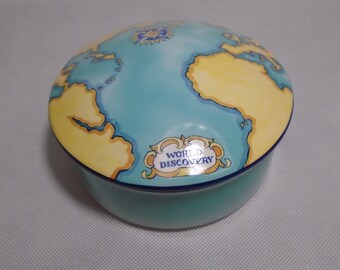 Tiffany and Co World Discovery Trinket Box Porcelain Trinket Box by Tiffany and Company Made in France