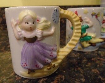 Story Book Cups, Little Red Ridinghood, Cinderella, Peter Pan mugs