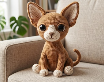 Realistische Katze Häkelanleitung, Amigurumi Sphynx, PDF, 3D Skulptur, Softie, Plüschtier, Fortgeschrittene Amigurumi Anleitung