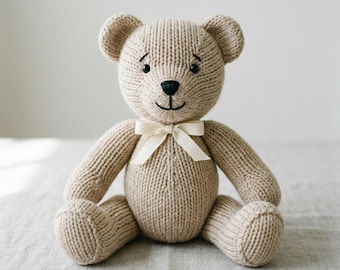 Strickanleitung Teddy Bär, Vintage Gelenkbär PDF, Erbstück Spielzeug Tier, Flachstrick Kuscheltier, Teddy Bär, The Erbenbär