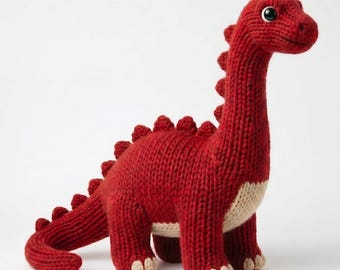 Strickanleitung Dinosaurier, Stricktier Tier PDF, Brachiosaurus Kuscheltier, Flachstrick Anleitung, Märchenbuch Plüschtier