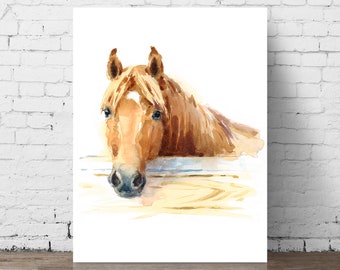 Watercolor Horse, Farm Animals Nursery Wall Art, Watercolor Horse Print, Animal Wall Art, Nursery Wall Art, Nursery Animal Print
