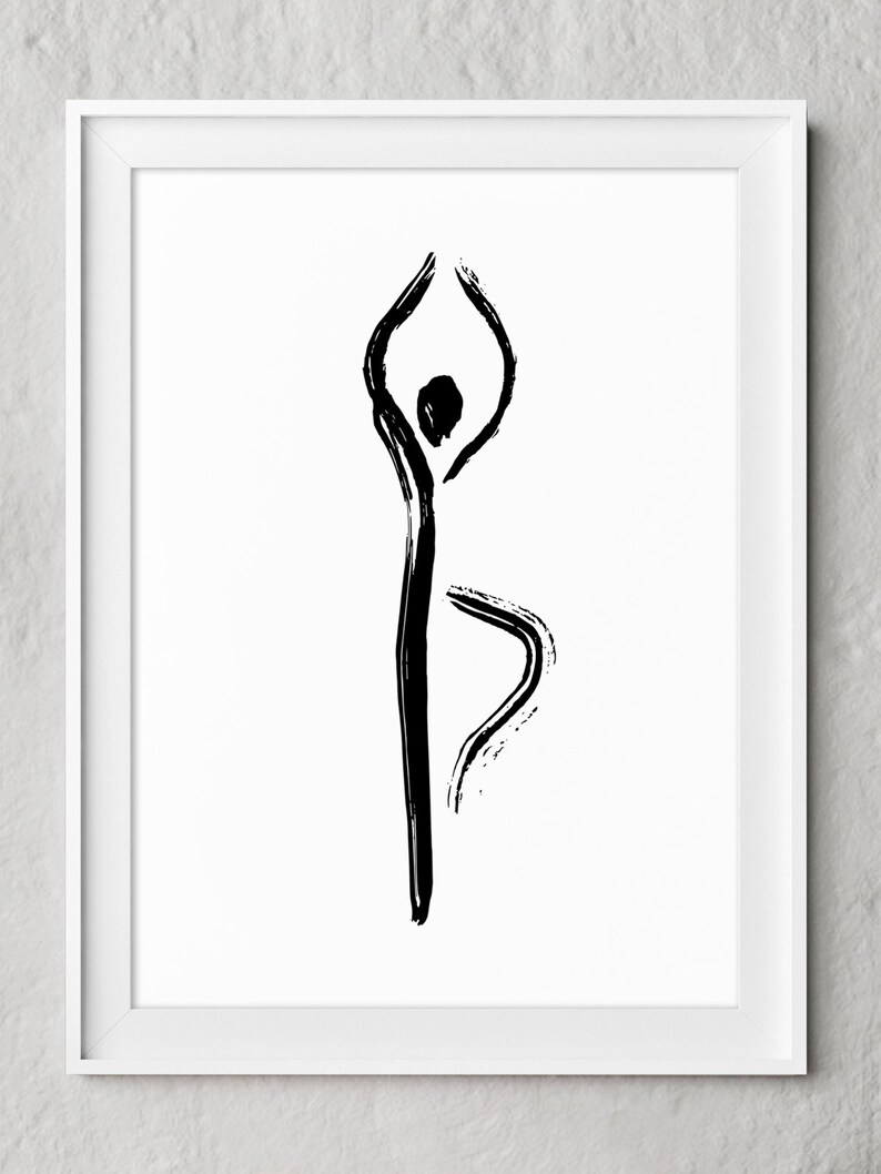Yoga Poses Art Set of 6 Yoga Studio Decor Yoga Art Print Set Etsy