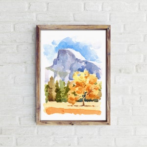 Yosemite Painting, Half Dome Print, Yosemite Watercolor, Half Dome Wall Art, Yosemite Print, Yosemite Art, Half Dome Watercolor