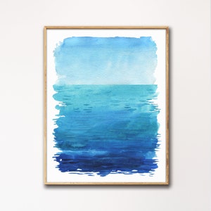 Acuarela Ocean Painting, Seascape Print, Ocean Wall Art, Beach Painting, Abstract Ocean Print, Surfing Art, Sea Wall Art, Ocean Decor