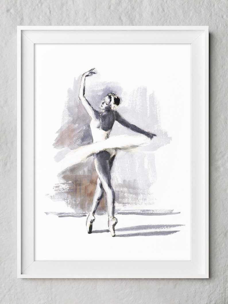 Ballet Watercolor Art Print Ballerina Painting Ballet Wall Etsy