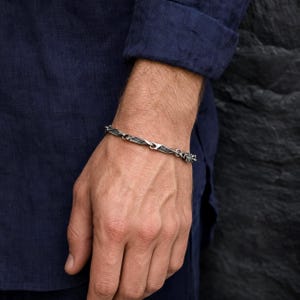 Mobius Link Bracelet, Antique Silver Tone Infinity and Connection Symbol