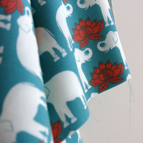 Organic "Haathi" by Monaluna from the Raaga Collection - ONE  FAT QUARTER Cut