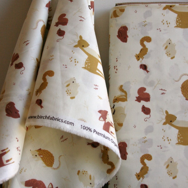 ORGANIC Critters by Designer Teagan White - Fort Firefly Collection from Birch Fabrics - ONE YARD Cut