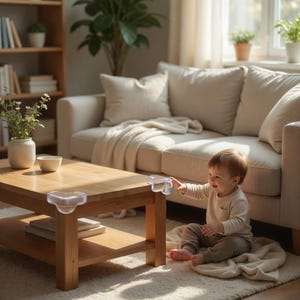Babyhörnskydd – Transparenta PVC-möbelkantskydd (12-pack)