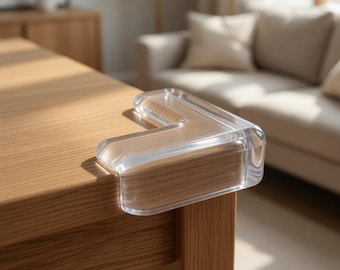 Protectores de esquinas de silicona transparente para bebés, protectores de seguridad reforzados para los bordes de los muebles.