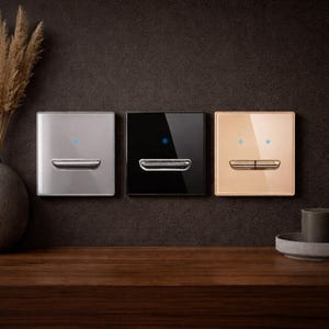 Svart Grå Guld Glas Ljusströmbrytare 1 2 3 Gang 2-vägs Väggströmbrytare Krom Vippbar LED Modern Lyxig Heminredning Elmonteringspanel