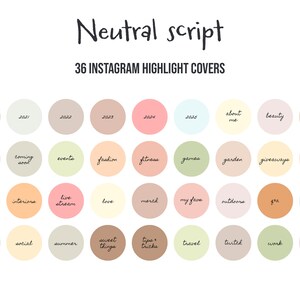 May include: A set of 36 Instagram highlight covers with neutral colors and handwritten text. The covers feature a variety of topics, including books, fashion, fitness, travel, and more.