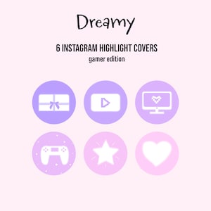 DREAMY - 6 Instagram Highlight Covers, Social Media Icons