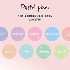 PASTEL PIXEL - 9 Instagram Highlight Covers, Social Media Icons