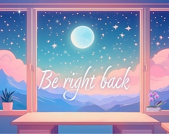 Dreamy Night Sky - Conjunto de 2 telas animadas e tela estática para Twitch Streaming