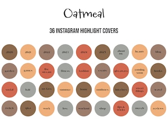 OATMEAL - 36 Instagram Highlight Covers, Social Media Icons