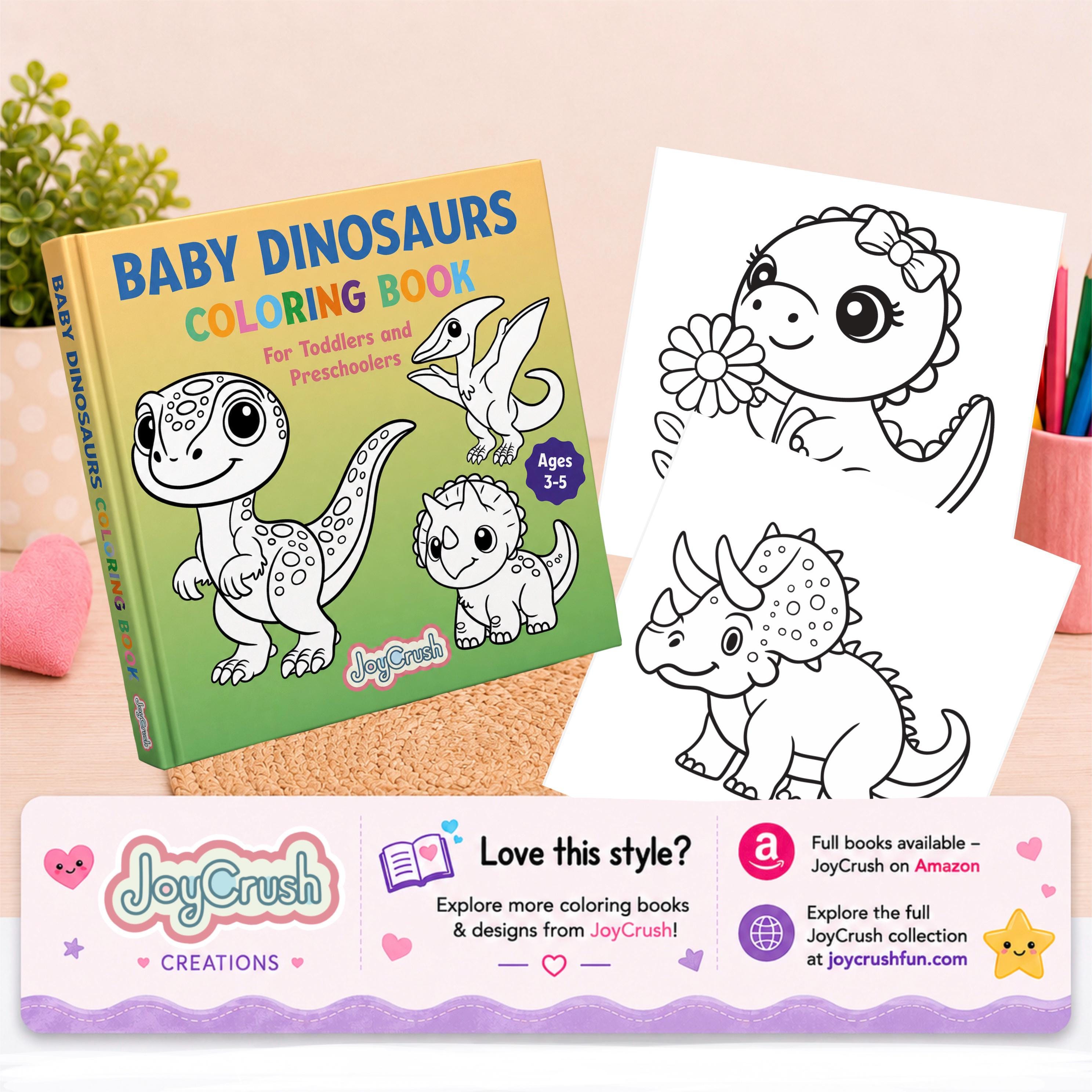 Baby Dinosaurs Coloring Book Printable PDF | Cute Dino Coloring Pages ...