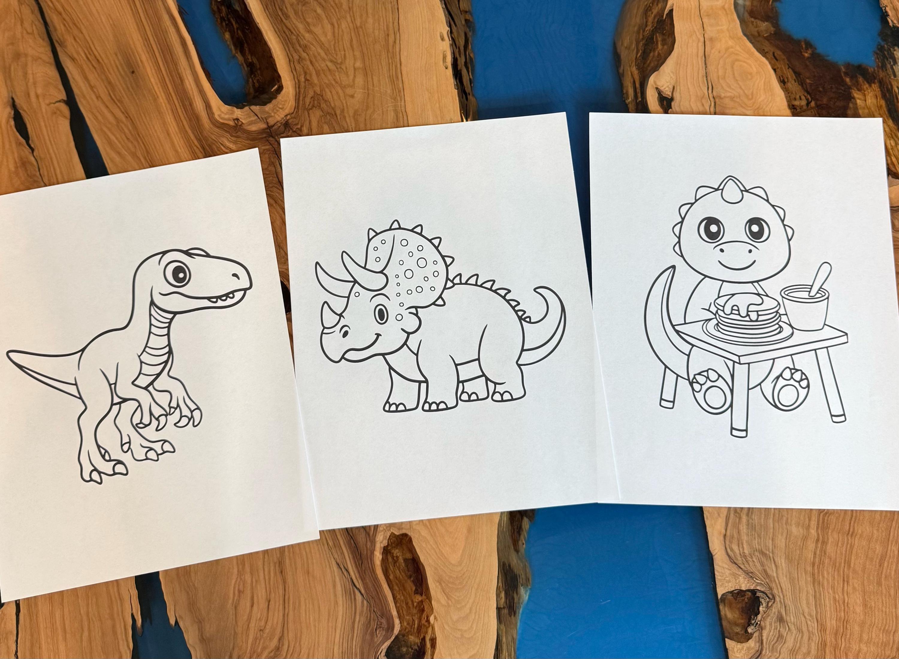 Baby Dinosaurs Coloring Book Printable PDF | Cute Dino Coloring Pages ...