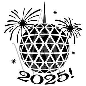 2025 New Years Eve Ball Svg Fireworks Dxf 2025 New Years Cut File Png Clip Art Eps Scrapbooking
