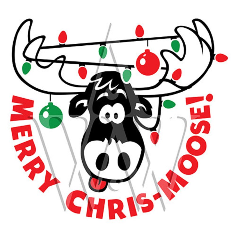 Merry Chris-moose Svg Christmas Lights Png Cutting File Dxf Ornaments