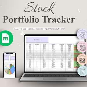 Automatiserad investeringsportföljspårare i Google Sheets (digital nedladdning)