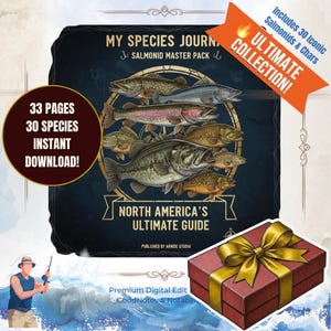 Salmonid Fishing Logbook| 30 Species Guide | Digital download